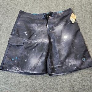 op mens space board shorts swim y2k sz 38